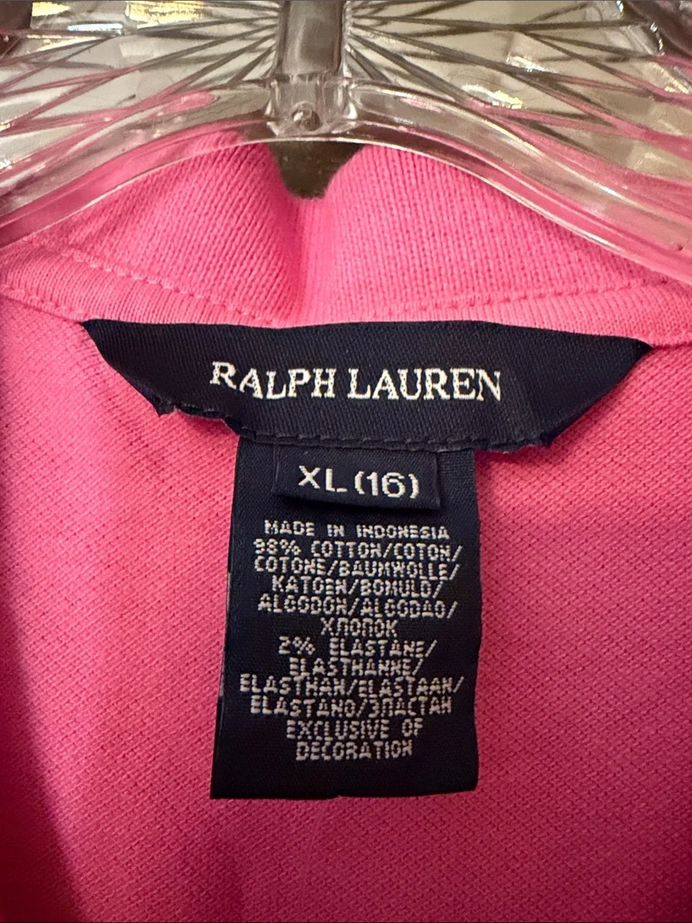 Ralph Lauren Hot Pink Girls Polo with Aqua Pony
